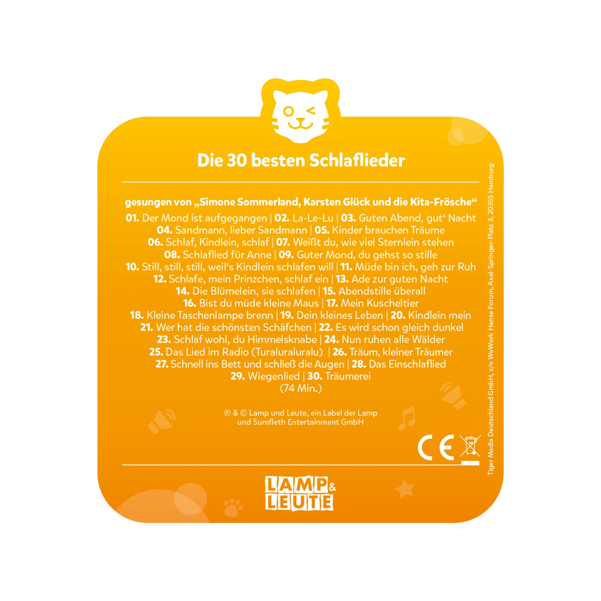 tigercard - Simone Sommerland, Karsten Glück und die Kita-Frösche: Die 30 Besten Schlaflieder - Image 3