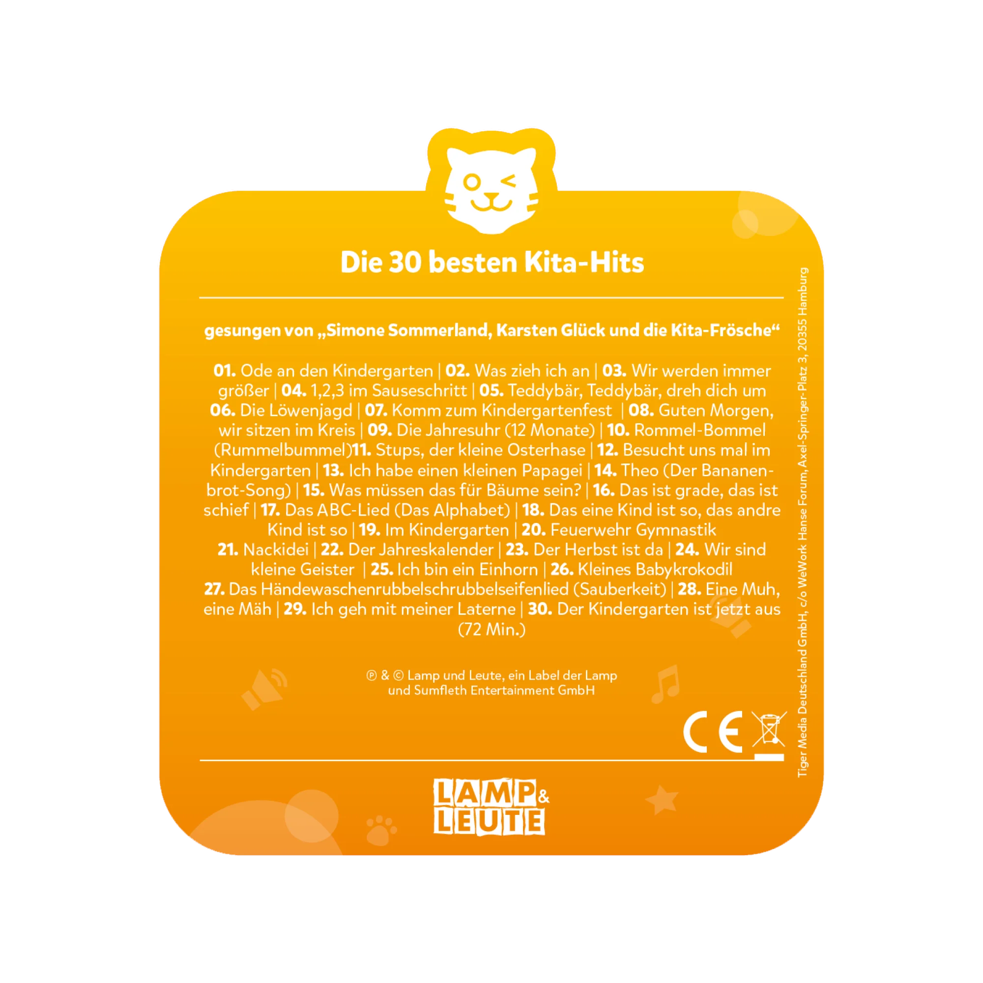 tigercard - Simone Sommerland, Karsten Glück und die Kita-Frösche: Die 30 Besten Kita-Hits - Image 3
